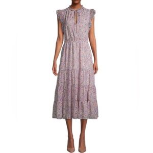 BB DAKOTA Steve Madden Canyon Moon Floral Tiered Midi Dress Small